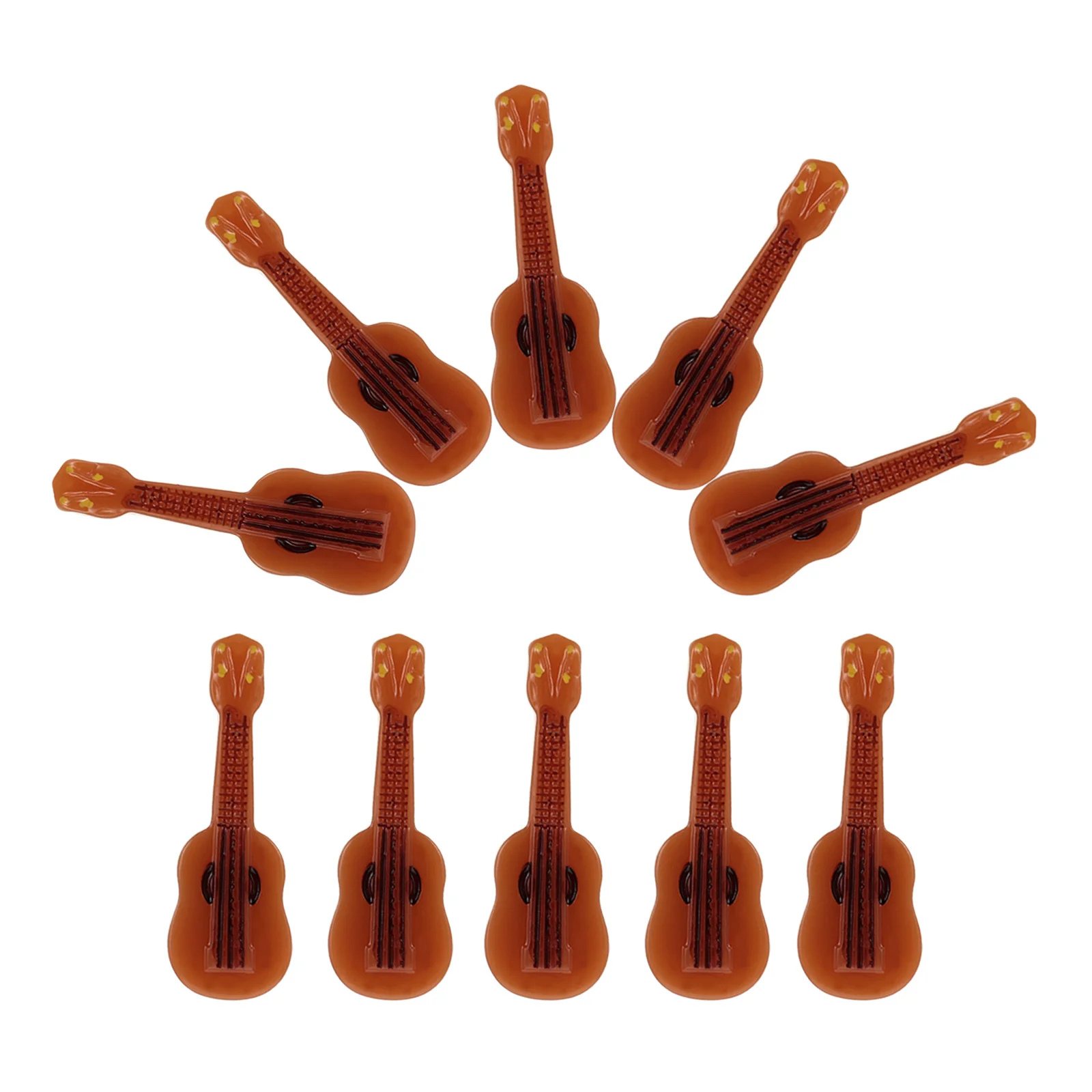 10 Pcs Guitar Model Mini Dollhouse Decor Pretend Play Decorative Accessory Resin Accessories Micro Landscape Decoration