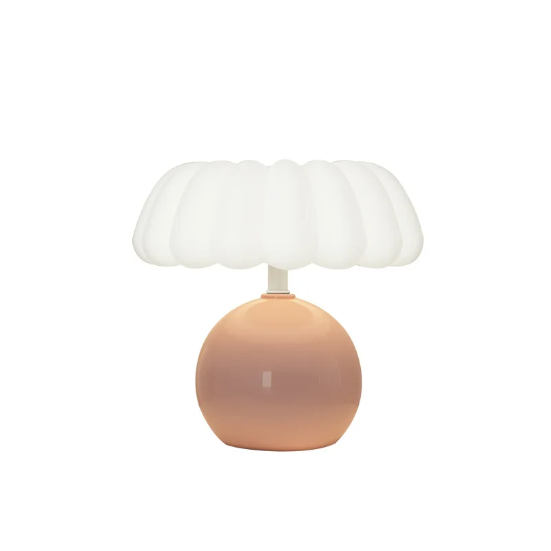 

Living room new mushroom table lamp iron ceramic table lamp modern bedroom eye protection night light