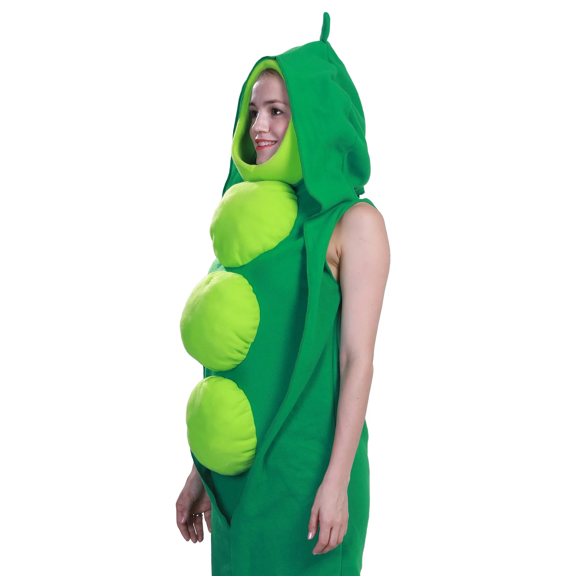 Costume de scène végétal de carnaval de Festival, Costume de fête d'halloween Cosplay, Costume d'action de pois alimentaires