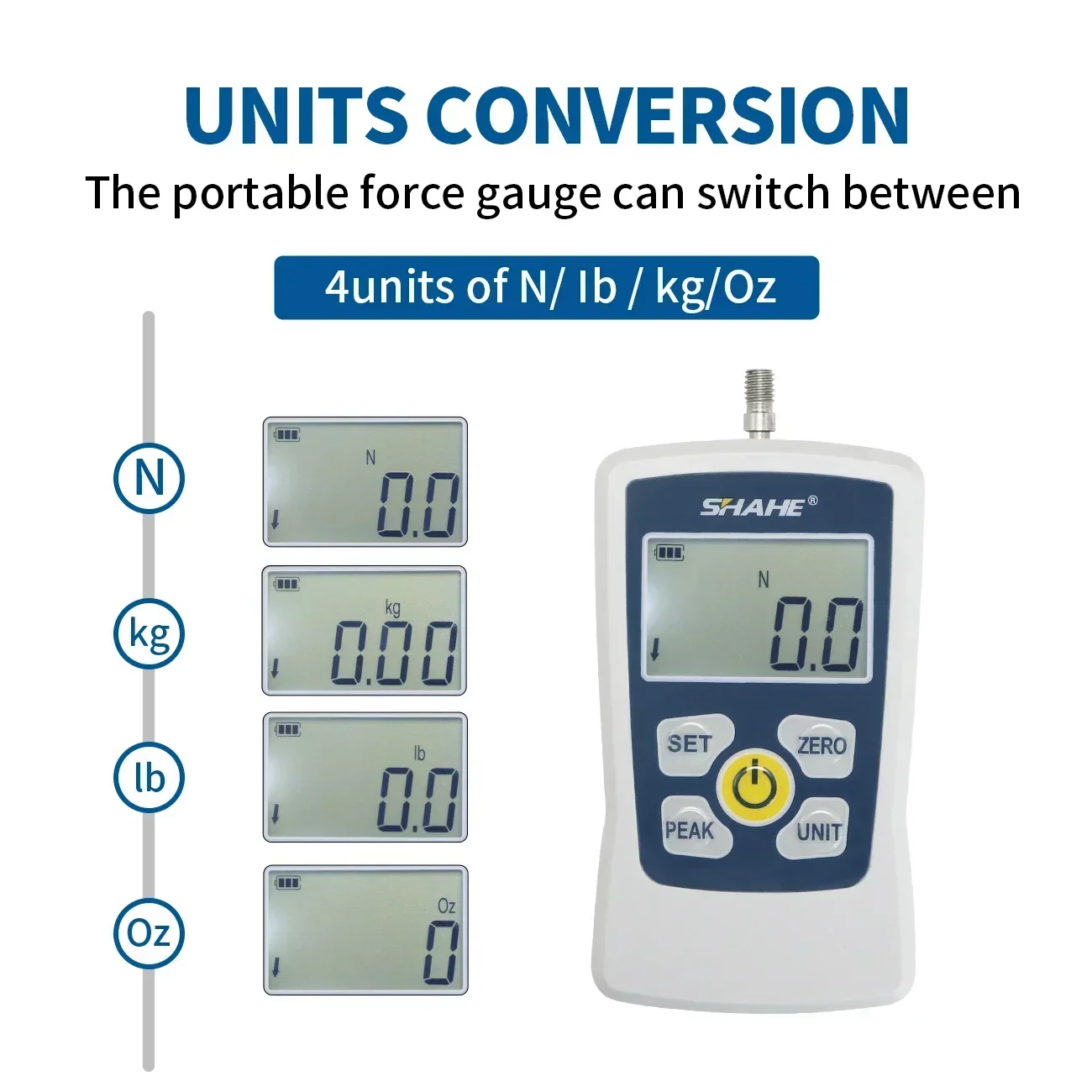 Shahe New Digital Push Pull Force Gauge Portable Dynamometer Gauge High Precision Pull Pressure Gauge Portable Pull Tester