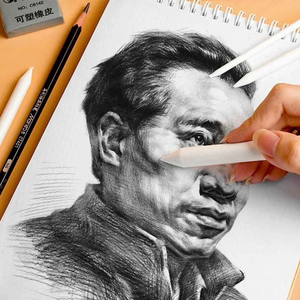 8/6 قطعة مزج لطخة الجذع عصا تورتيلون رسم الفن الأبيض الرسم الفحم رسم أداة الأرز ورقة القلم الفنان لوازم