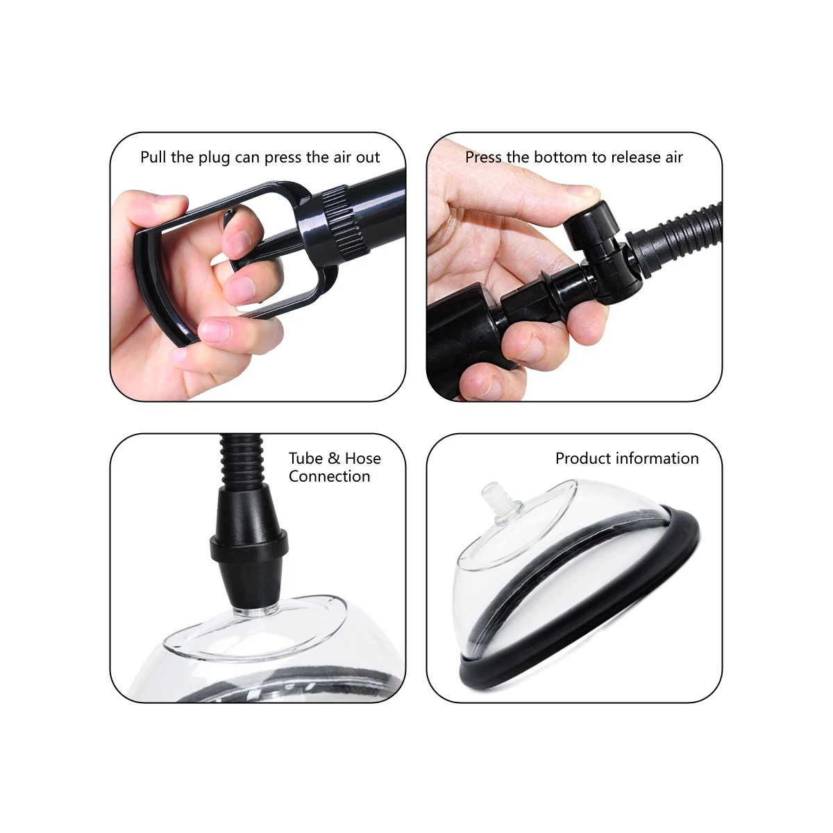 1 مجموعة مضخة كس فراغ يتم التحكم فيها يدويًا كوبين حجم مص تدليك الاستمناء متعة يمزح تحفيز الجنس لعب الكبار
