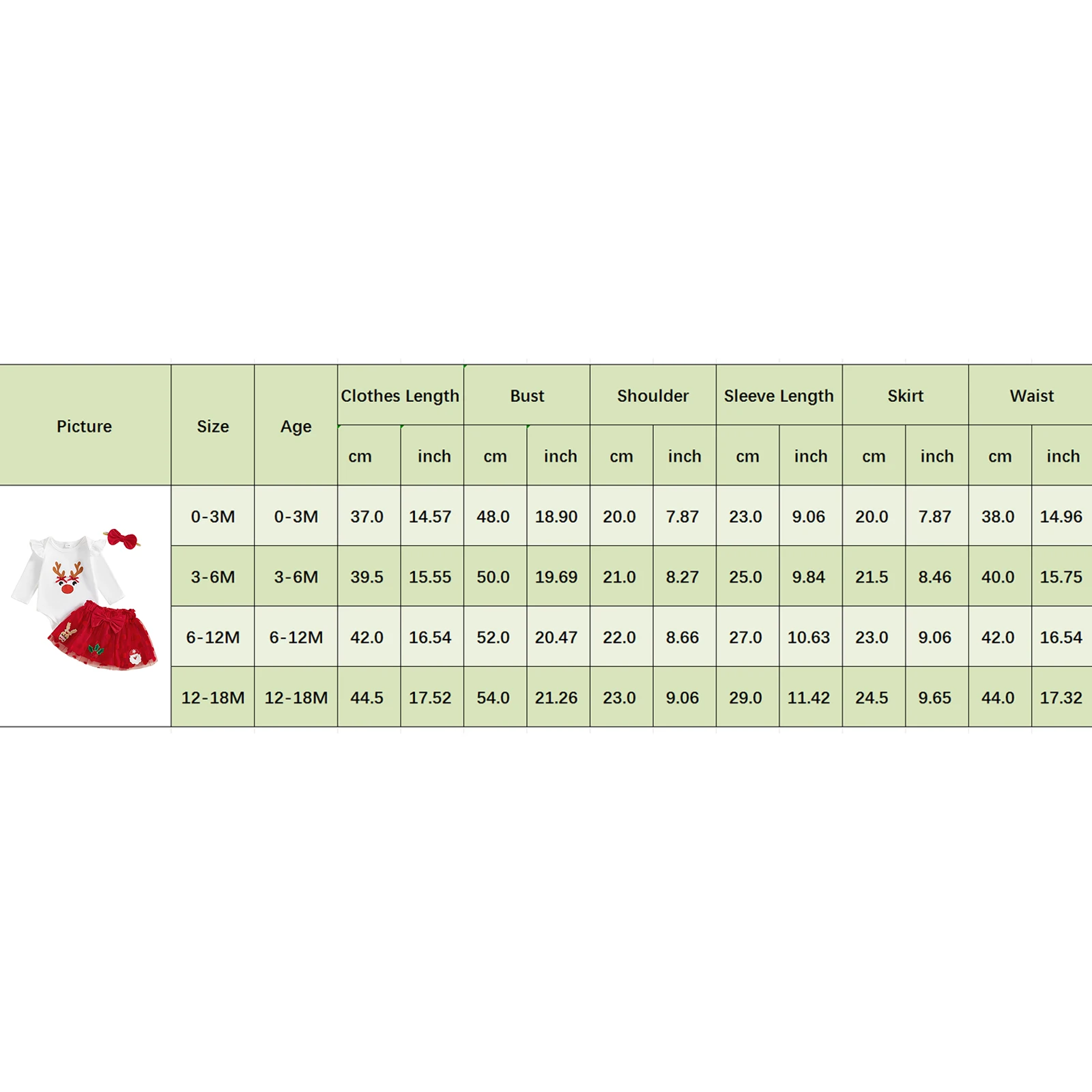 FOCUSNORM 2 ألوان جميلة طفل الفتيات عيد الميلاد الملابس مجموعات 0-18 متر طويلة الأكمام الرنة طباعة بذلة عقال القوس شبكة تنورة