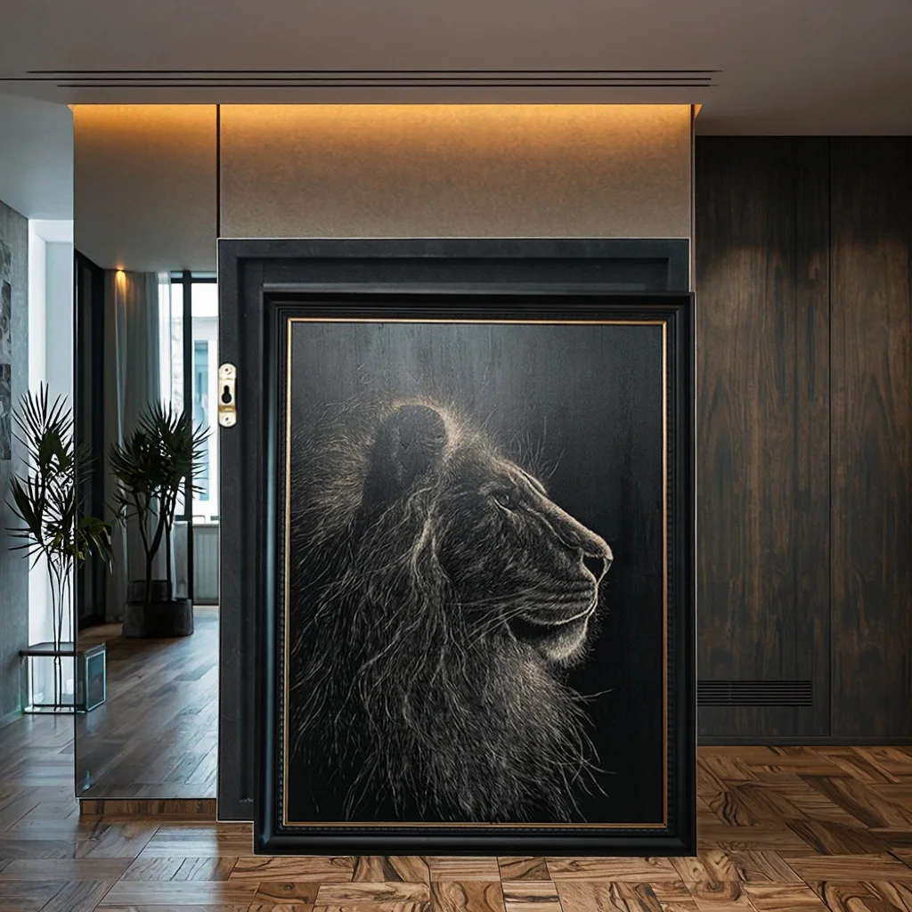 

Modern Woodcut Wall Art Picture Framed Craft Decor Lion Animal Paintings Wooden Hanging Decorative Photo Frames