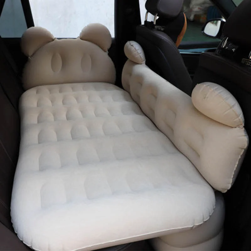 

Cartoon Vehicle-Mounted Inflatable Bed Outdoor Travel Flocking Mattress Car Rear Seat Trunk Mattress Floatation Bed Universal