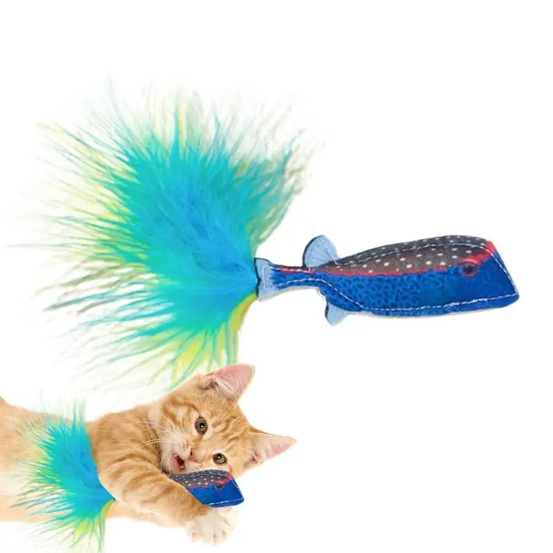 Feather Cat Toy Unique Colorful Felt Deep Sea Fish Cat Toy Feather Interactive Fun Cat Teaser Pet Supplies For Indoor Cats