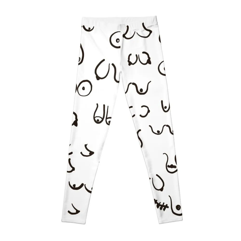 

Boobs Sketch Black and White Leggings high waist Legging sexy woman Women sportwear Womens Leggings