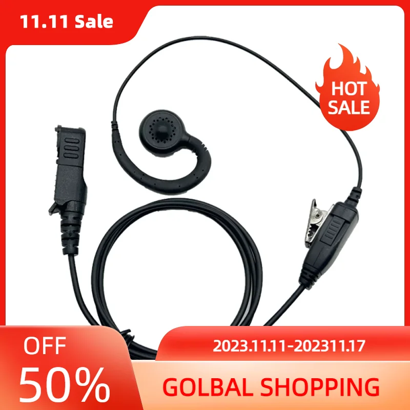 

New Two-Way Radio Ptt Rubber Large Earhook Earphone for Motorola DP2000 DP2400 DP2600 DP3441 Walkie-Talkie Large Earhook Headset