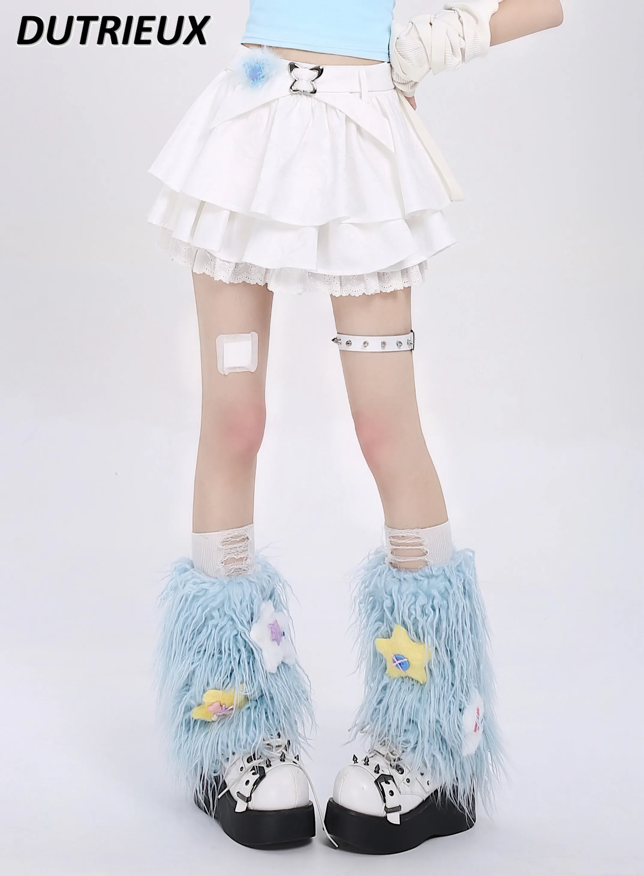 Lolita Original Bow Dark Pattern Bubble Skirt Women 2024 Summer New A- Line Hot Girl Short Cake Skirts Female Y2k Pleated Skirt