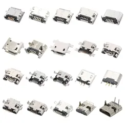 Micro USB 2Pin 5Pin Connector Jack Female DIP SMD For Phone Tabletels Speakers etc Charging Port Socket Power v8 Plug Data