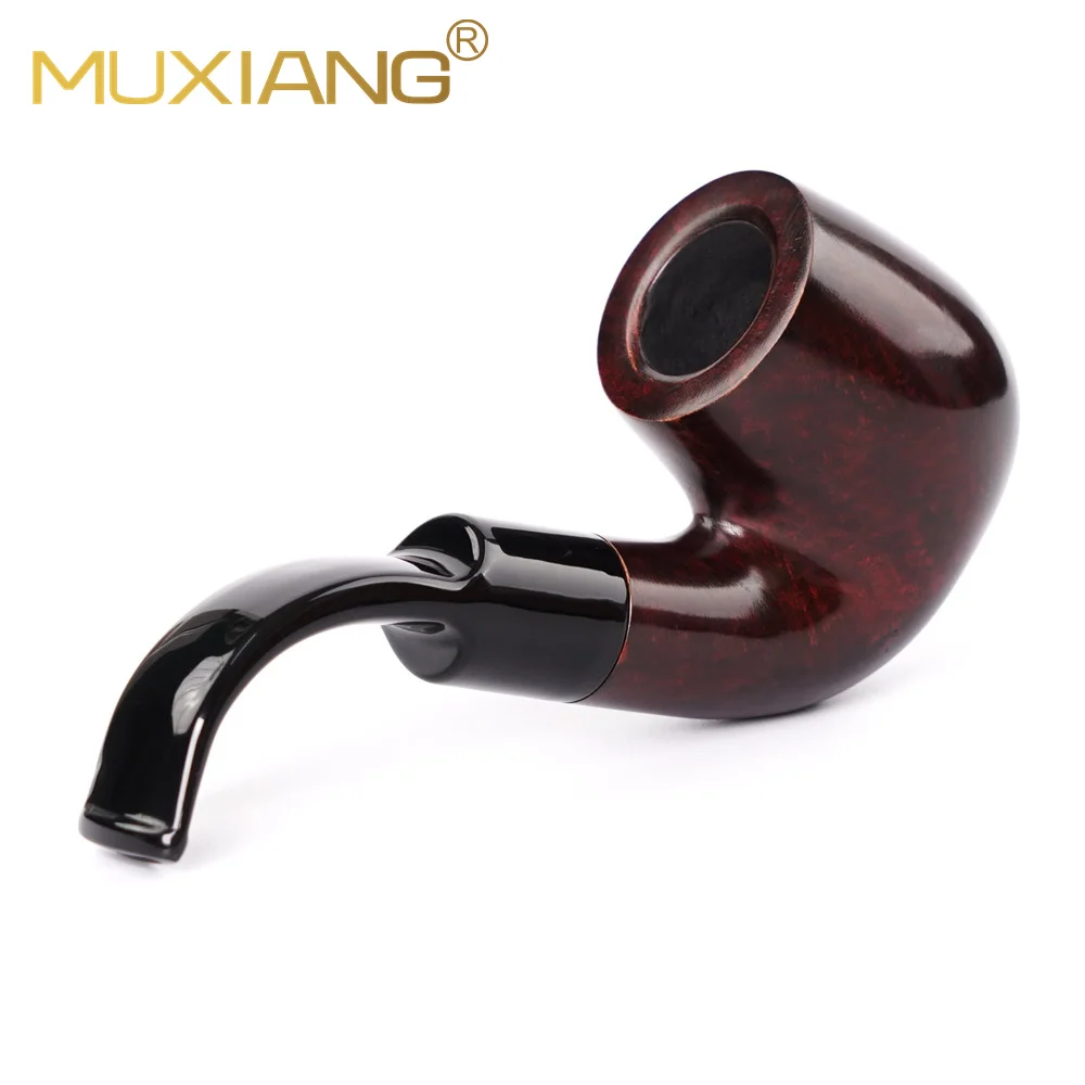 MXUIANG handmade curved handle tobacco pipe Hungarian shaped pipe Oom Paul Briar wood pipe Heather tobacco pipe father day gift