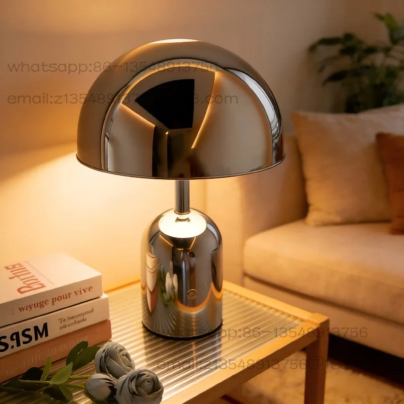 

LED antique ornament lighting living room bedroom retro atmosphere bedside charging metal mushroom lighting