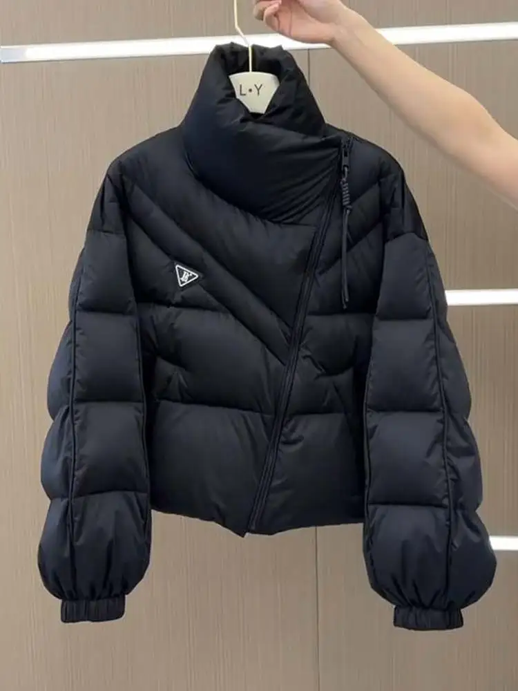 

ort Thiened Cotton Jaet Women's Winter New Sle Bread Sle Coat Korean Version Commute Sle Regular Sve Long Zipper