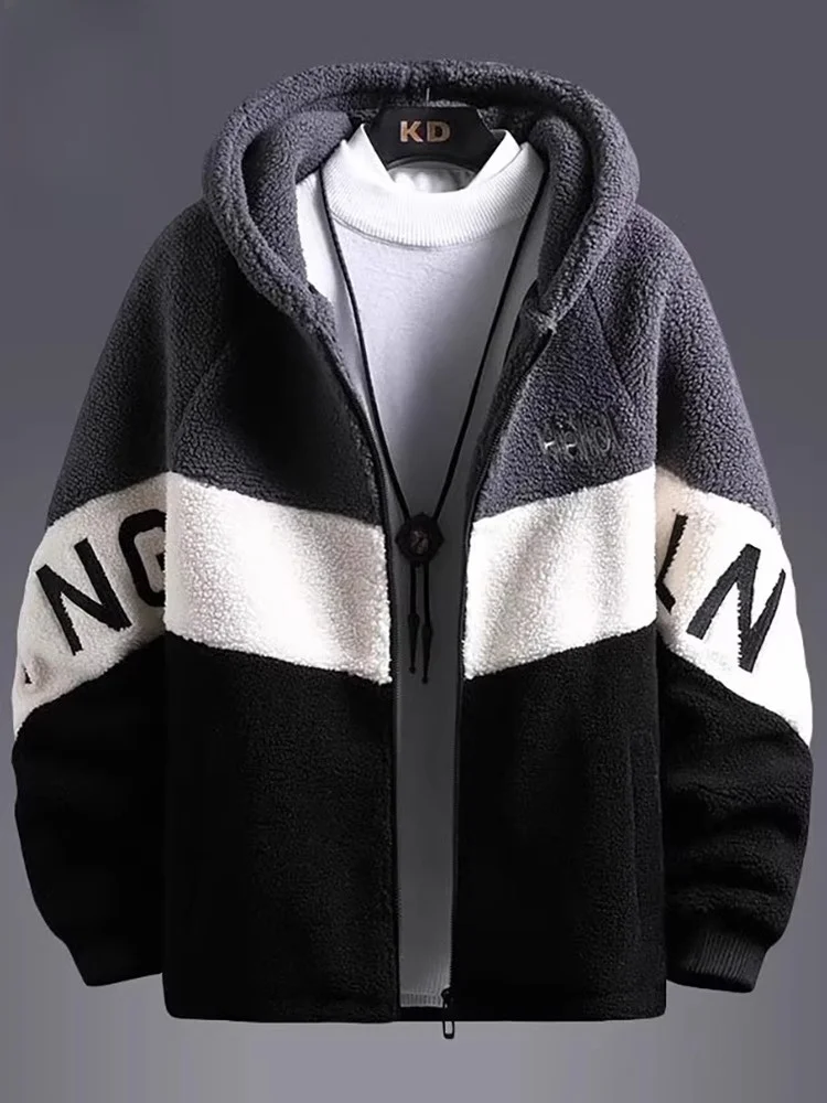 

Мужская зимняя утепленная куртка с капюшоном из хлопка, новая модель 2025 года, молодежная повседневная модная куртка на молнии из полиэфирного волокна