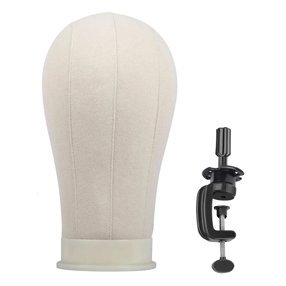 

Canvas Head For Wigs 22 Inch Canvas Block Head Salon Styling Head With Mount Hole For Making Wig Mannequin Head With Clamp