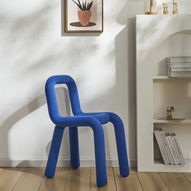 Nordic special-shaped chair bedroom clothing store stool comb makeup styling cotton designer dining chair