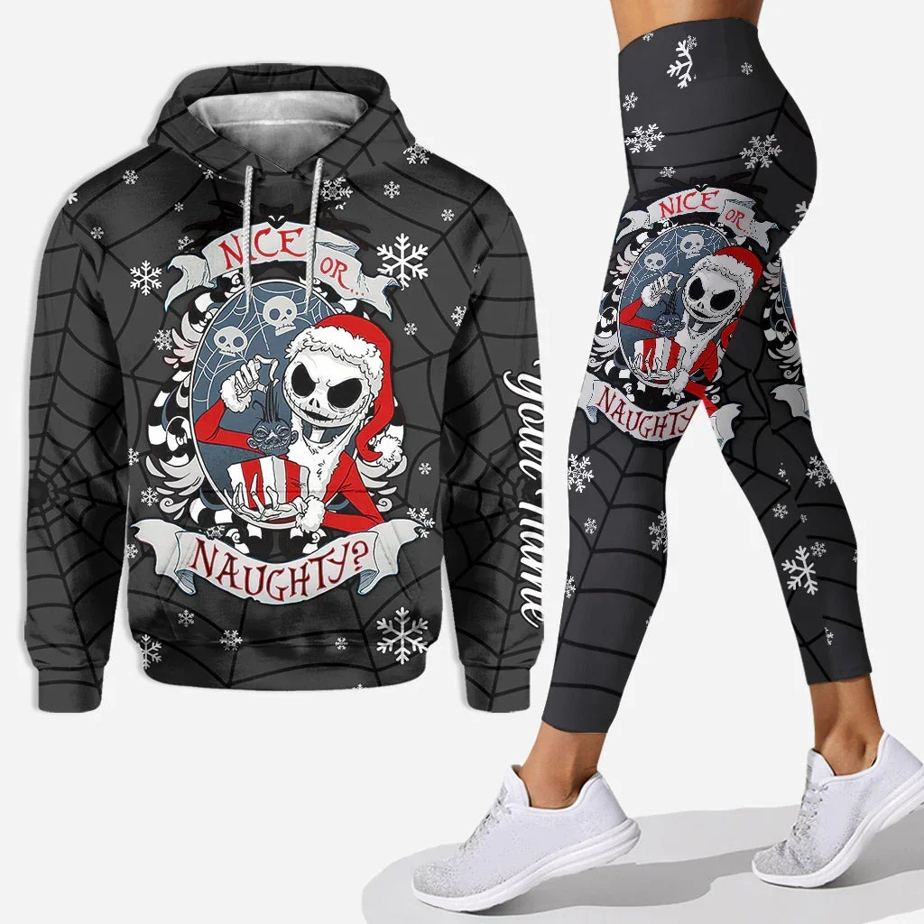 The Christmas Nightmare Jack Skellington Hoodie Leggings Yoga Pants Set Womens Disney Yoga Hoodie Leggings Fashion Tracksuit Set