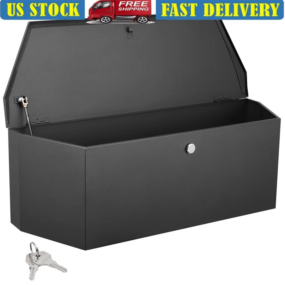 Weather Resistant Trailer Tongue Tool Box Carbon Steel Durable Secure Storage Compact Tool Organizer RV Outdoor Equipment 110