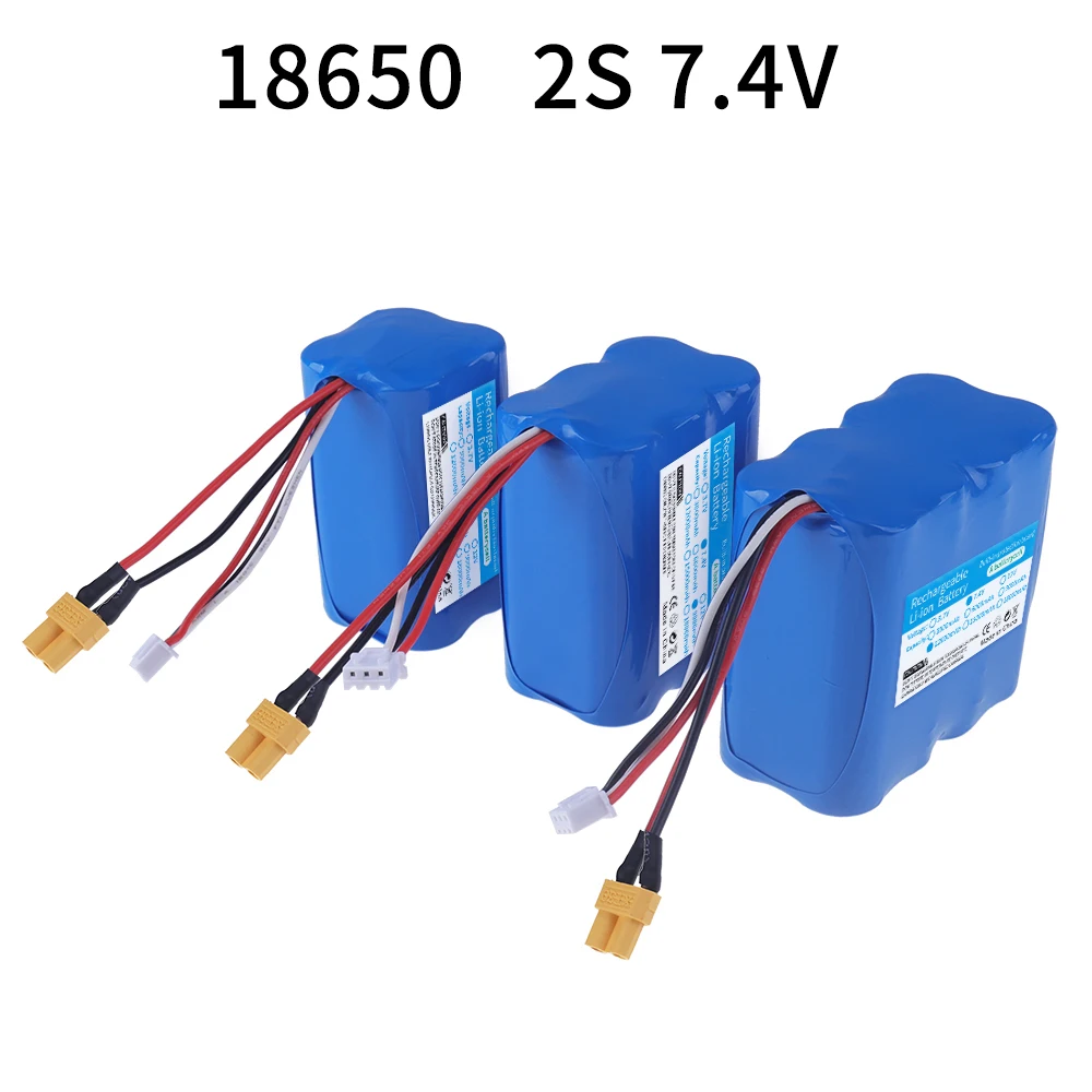 7.4V 6000mAh/12000mah 18650 2S Li-ion Battery XT30 plug/USB for HUINA 580 550 582 583 1580 1583 1580-005 RC toys cars accessory