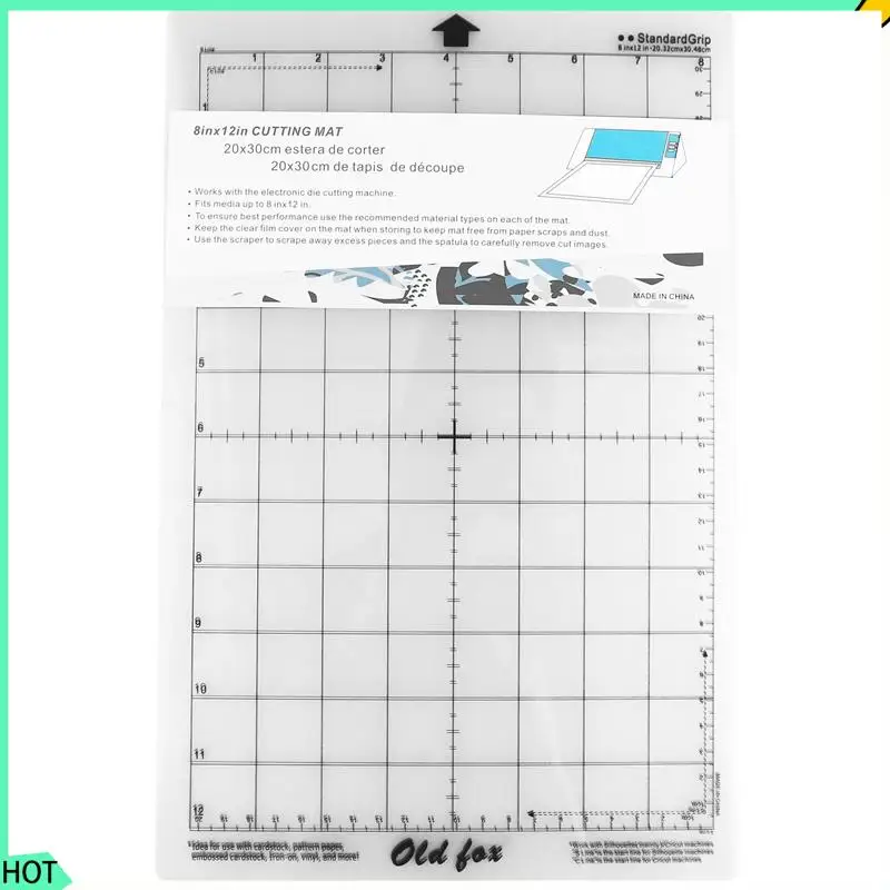 AWAH 12Pcs Cutting Mat Adhesive Mat With Measuring Grid 8 By 12-Inch For Silhouette Cameo Cricut Explore Plotter Machine