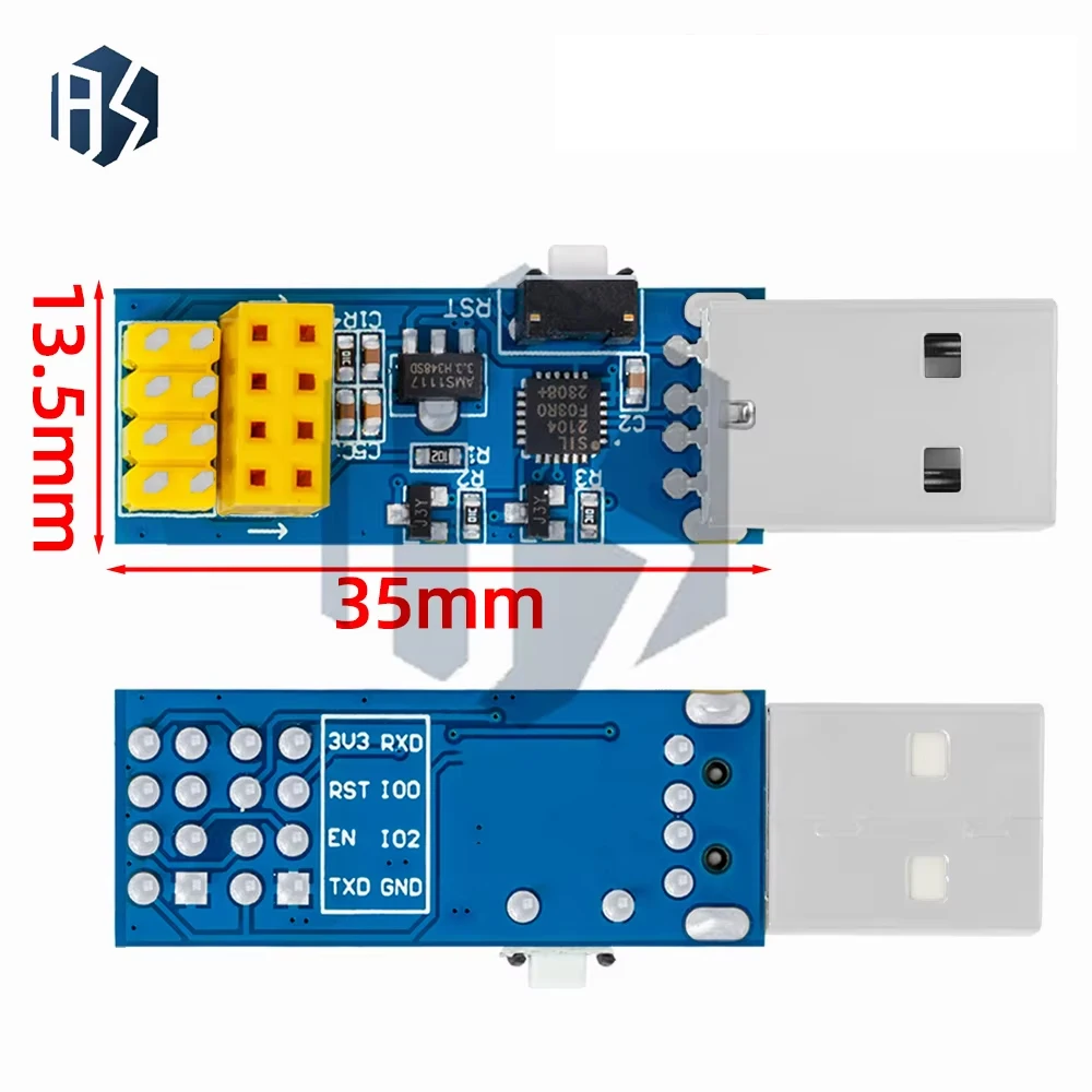 ESP-01/ESP-01S ESP8266 WiFi Development Board – CP2104 USB-to-TTL Auto-Flasher مع تحميل البرامج الثابتة بنقرة واحدة (لا يوجد إعادة ضبط يدوي)
