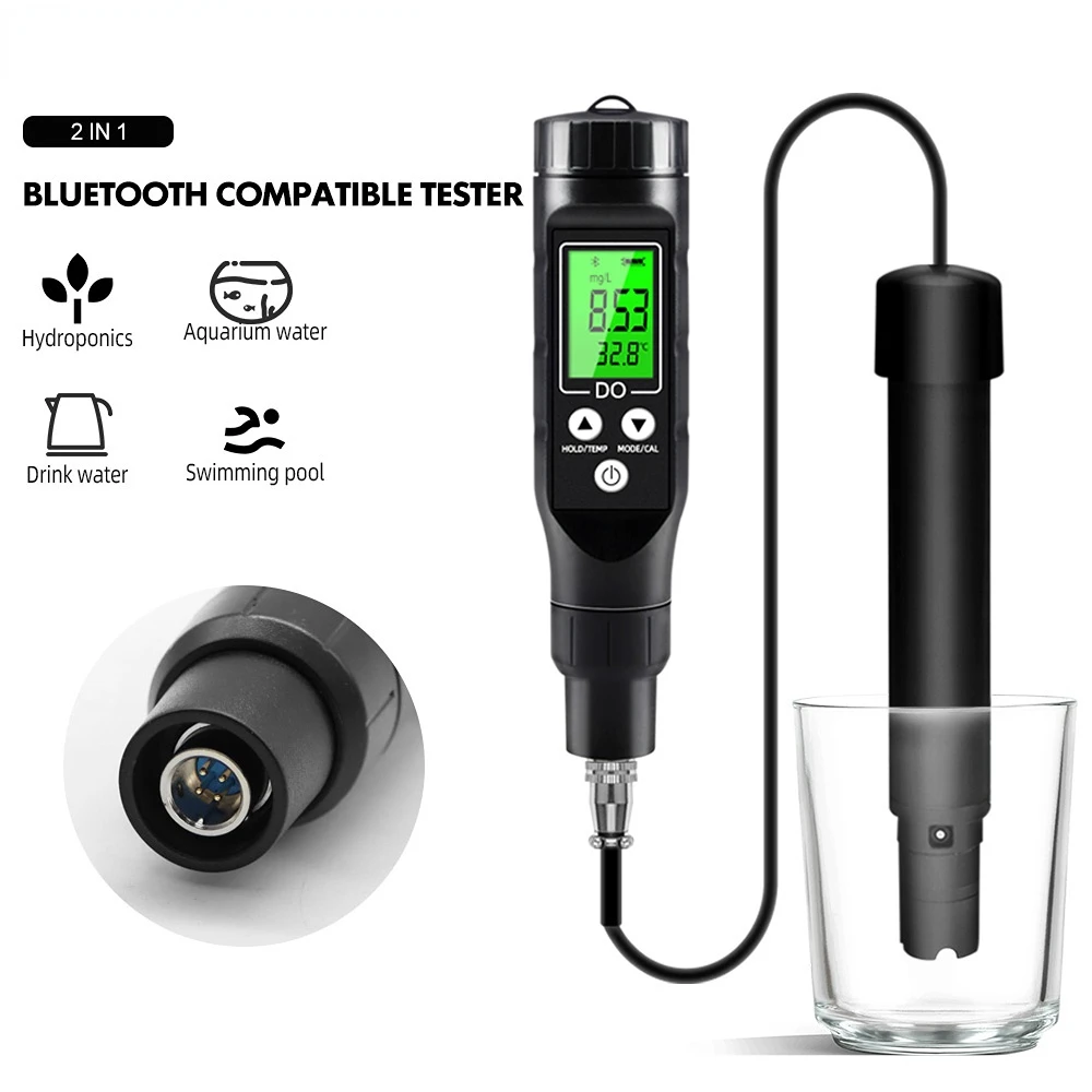 Smart Blue Tooth Dissolved Oxygen Meter Sensor 0.0-30.0 mg/L Digital Online Detector High Precision Electrode Tester