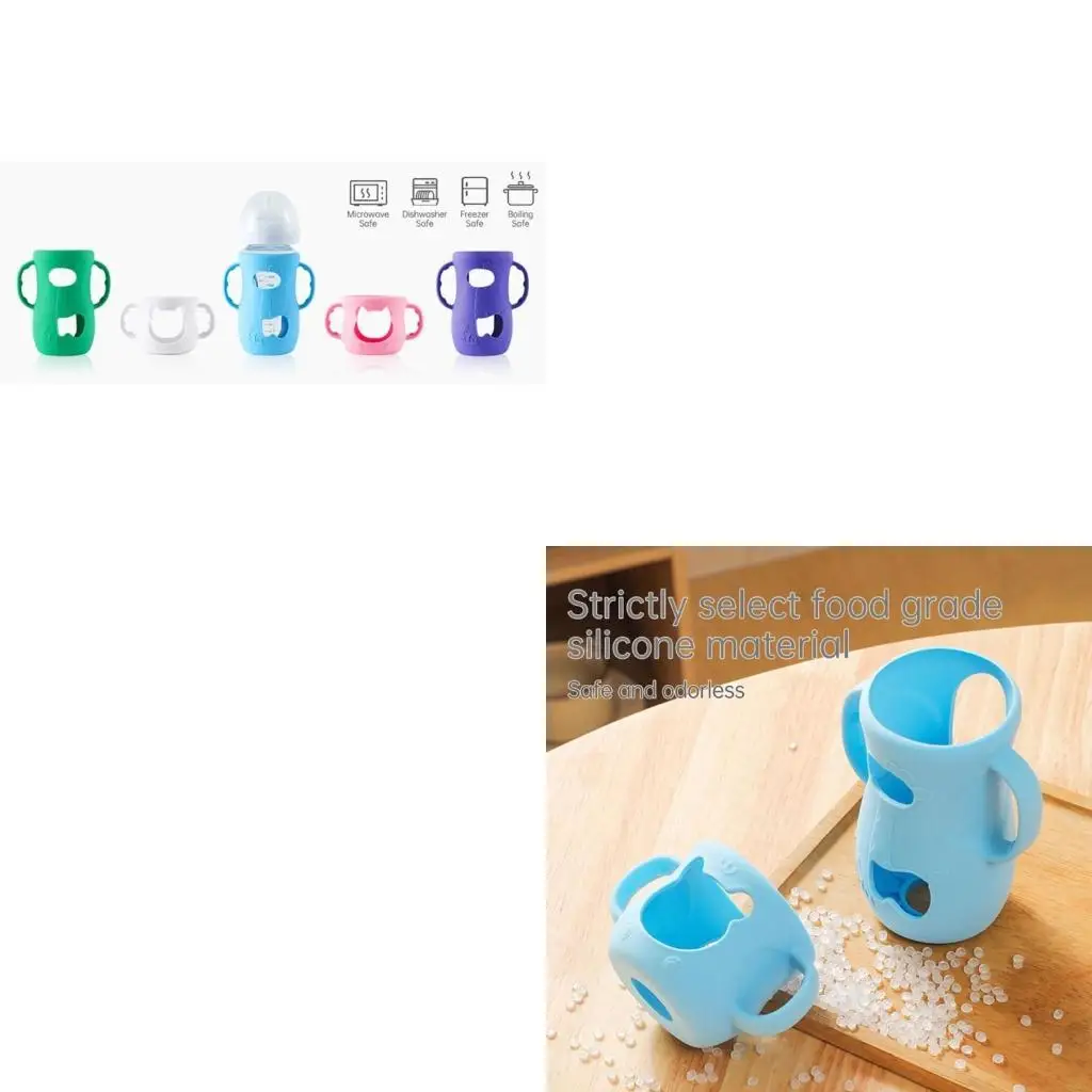 

Чехол-держатель для бутылочек на 8 унций/4 унции, удобный для детей, для детских стеклянных бутылочек