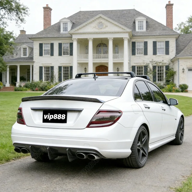 For Mercedes Benz C Class W204 C300 C63 2011 2012 2013 2014 Automobile Rear Bumper Diffuser Body Modification Kit view 5