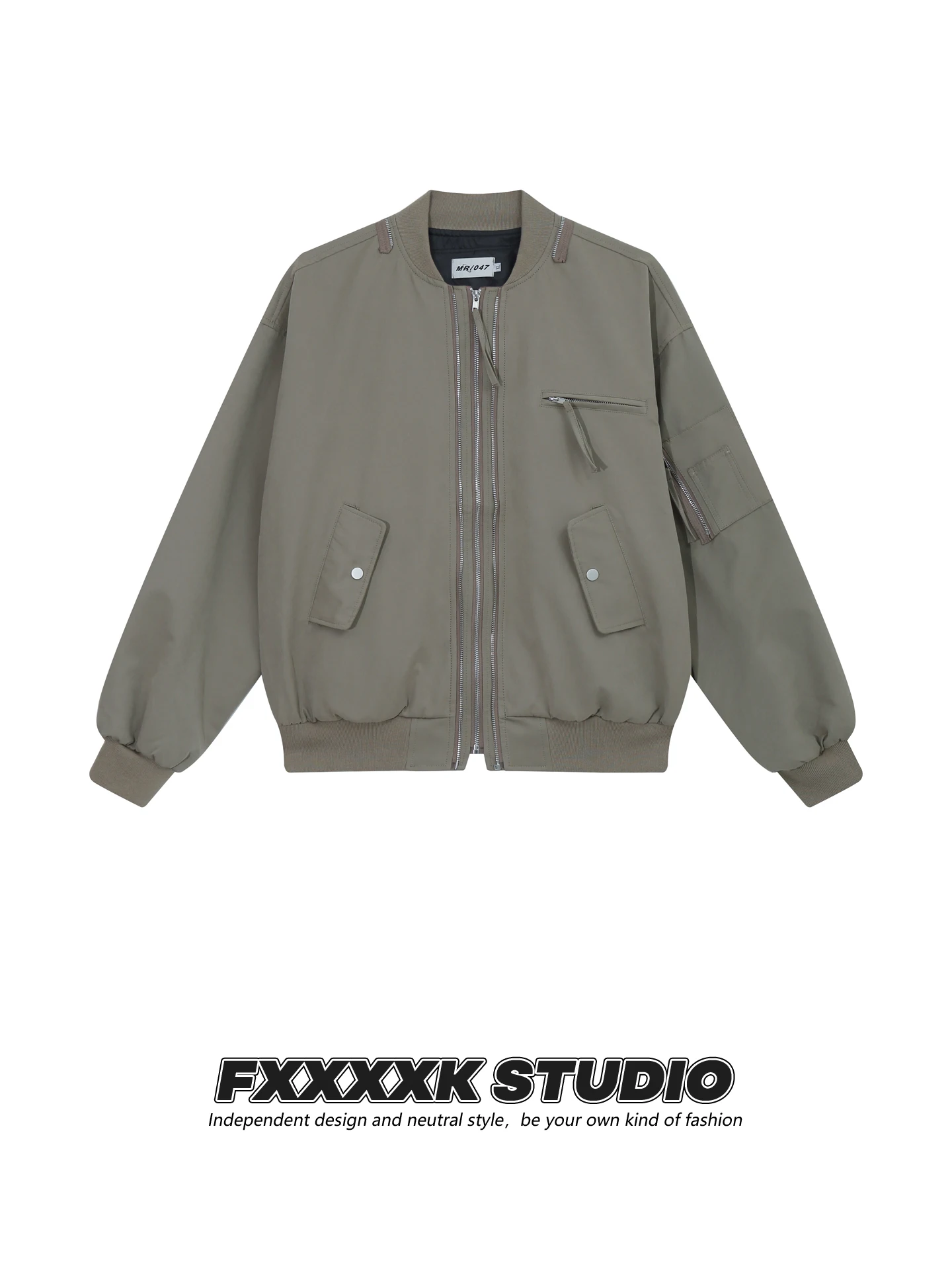 

FXK Original American High Street Double Zipper Flight Jaet MA Coat Men Autumn New Sle Function Wind Youth ular Loose...