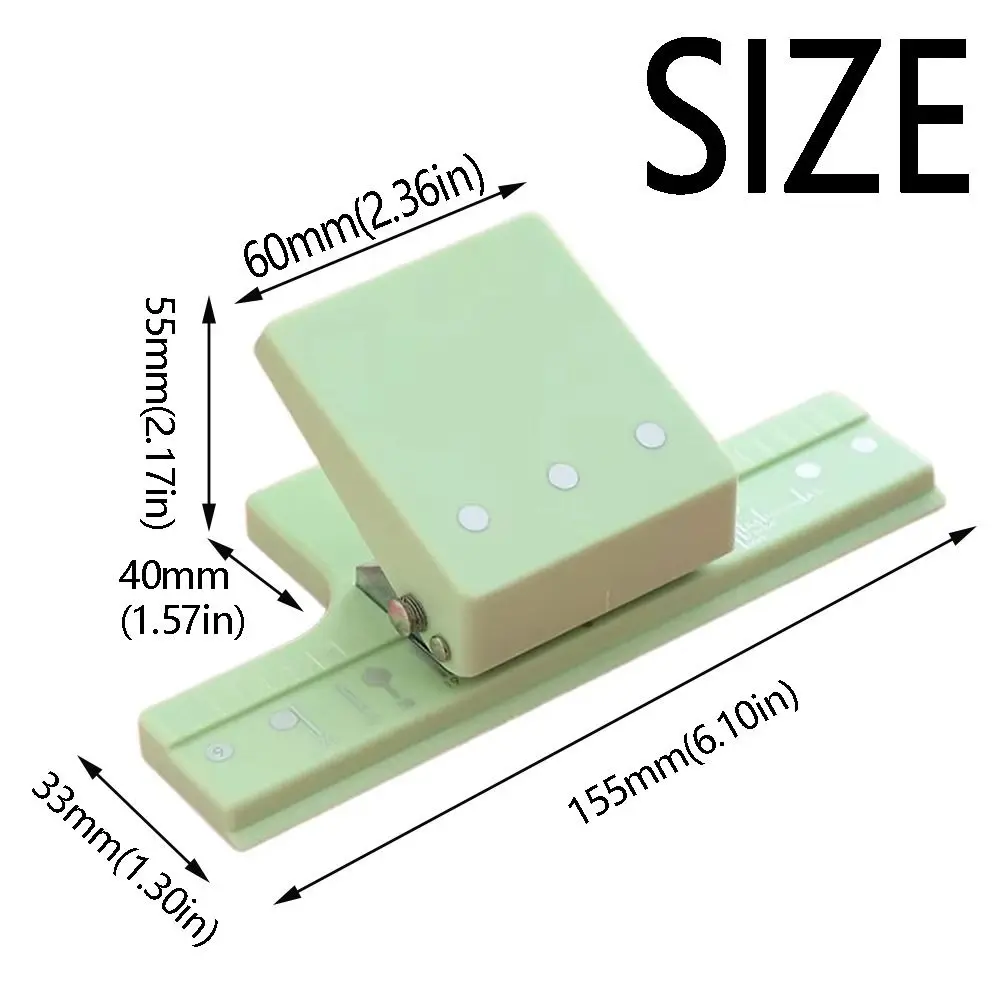 Multi-Function 3 Holes Hole Punching Machine DIY Mini Size Loose Leaf Punch Manual Portable Paper Binding Punch School Office