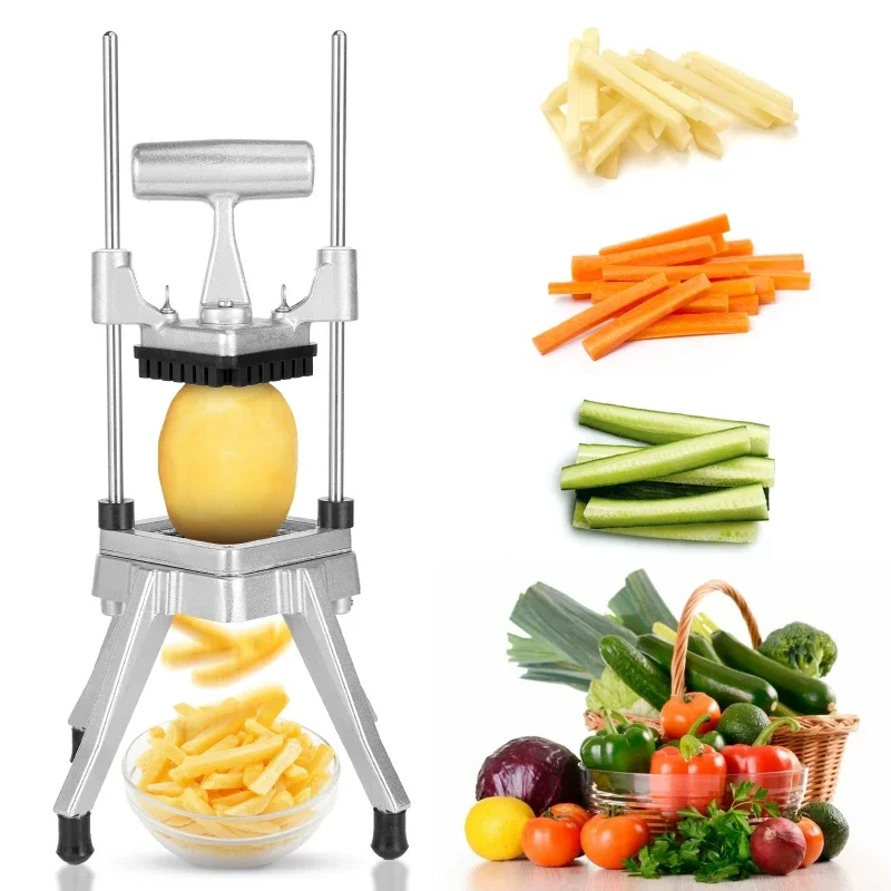 

Manual Fries Machine Commercial Vegetable Fruit Chopper Potato Dicer French Fry Cutters Stainless Steel 1/4" 1/2" 3/8" Blades