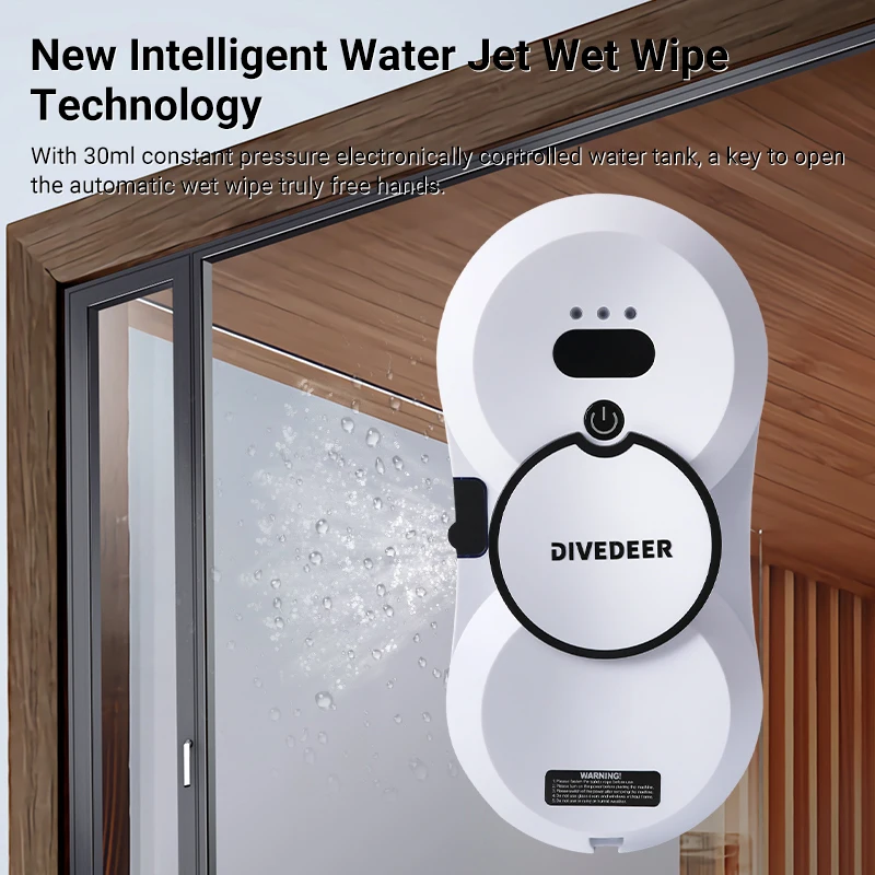 DIVEDEER Window Cleaner Robot Smart Automatic Water Spray Function Anti-fall Magnetic Glass Home Smart Cleaning Machine