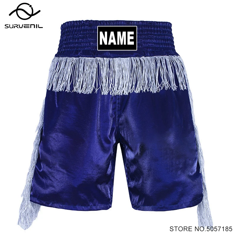 Premium Boxing Shorts Tassels Muay Thai Shorts Men Women Child Custom Personalized Martial Arts MMA BJJ Fight Kickboxing Shorts