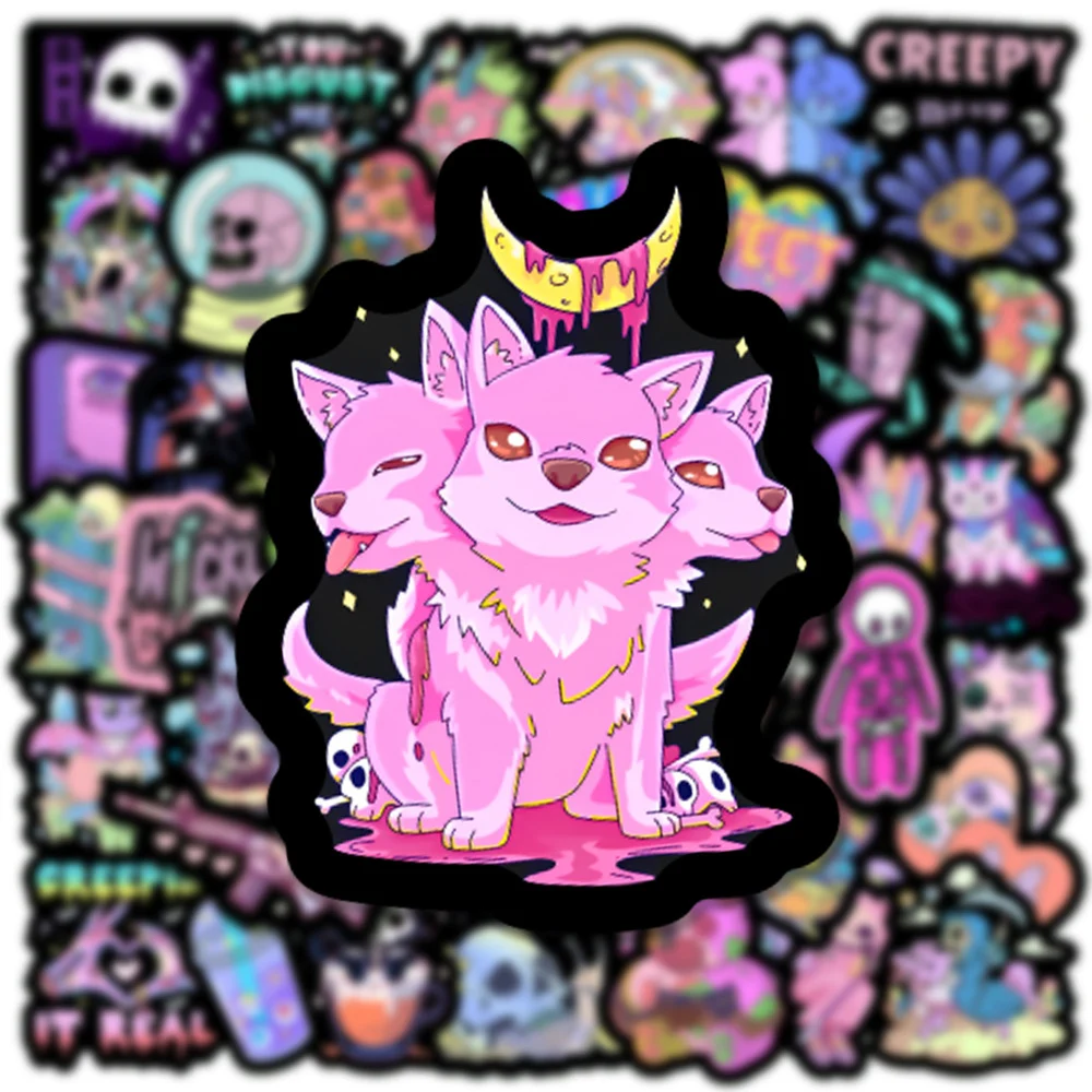 

10/30/50pcs Cute Horror Purple Skull Cartoon Stickers Gothic Decal for Suitcase Laptop Skateboard Funny Graffiti Sticker Kid Toy
