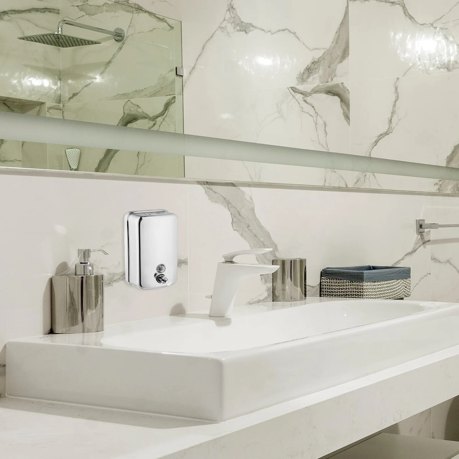 

Stainless Steel Replacement Pump For Wall Mount Soap Dispenser Empty Bottle Press Pump Reusable Dispenser Accessory