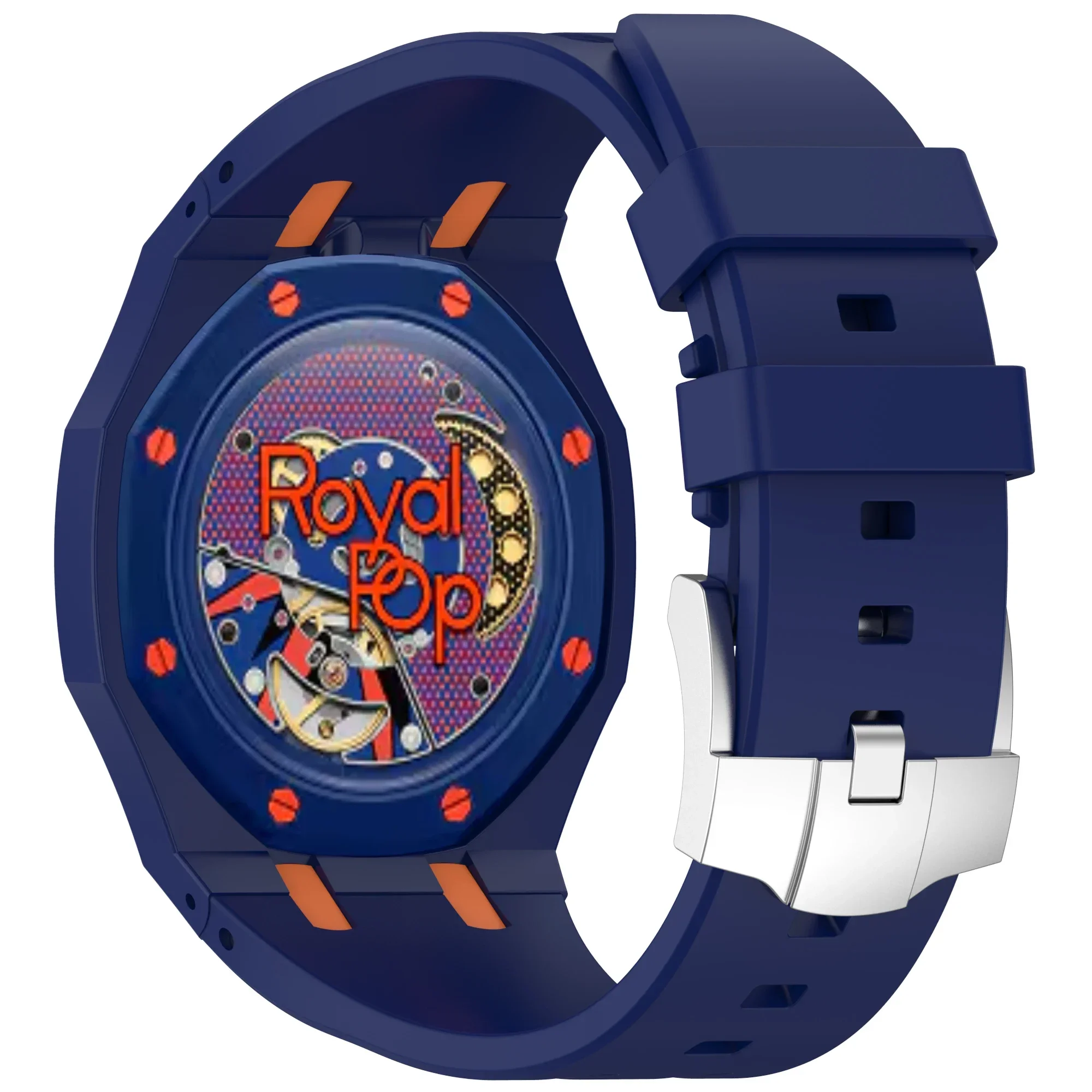 2-in-1-Armband + Gehäuse für Swatch x AP Royal Pop Taschenuhr, umbaubar zur Armbanduhr, PC-Gehäuse + Silikonarmband, Armband-Zubehör – Detail 26