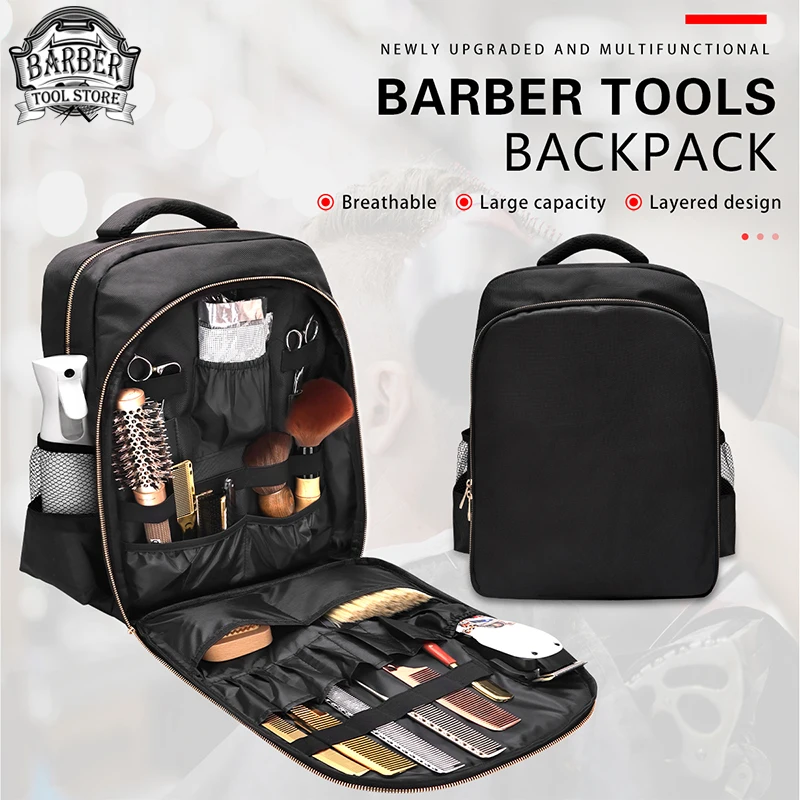 

Professional Barber Backpack Salon Hairdressing Haircut Tools Organizer Bag Travel Shoulders Barbershop Hairdresser Supplies