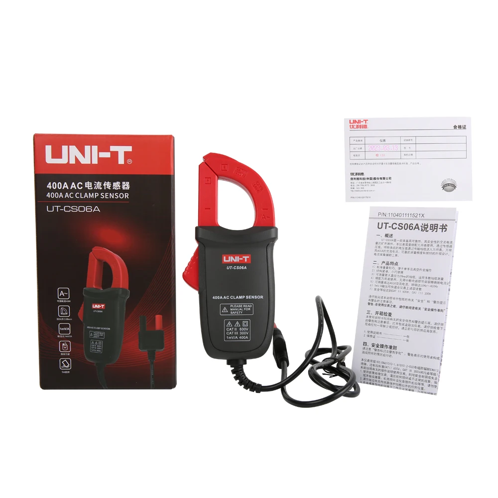 UNI T UT-CS06A AC Current Clamp Sensor 400A Amperimetric Clamp Meter Ammeter Suitable For UT61E+ UT139C Multimeters