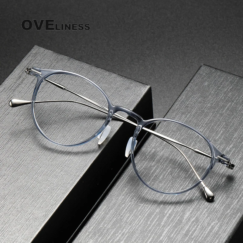 

2022 Ultralight Titanium TR90 eye Glasses frame Retro Round Optical Myopia Prescription Eyeglasses Frame Men And Women eyewear