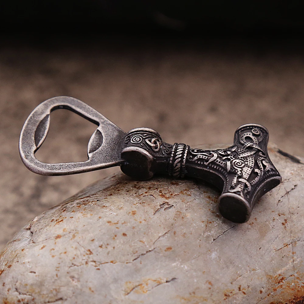 Fashion Vintage Nordic Viking Thor\'s Hammer Bottle Opener Punk 316L Stainless Steel Corkscrew Cool Gift Accessories Dropshipping