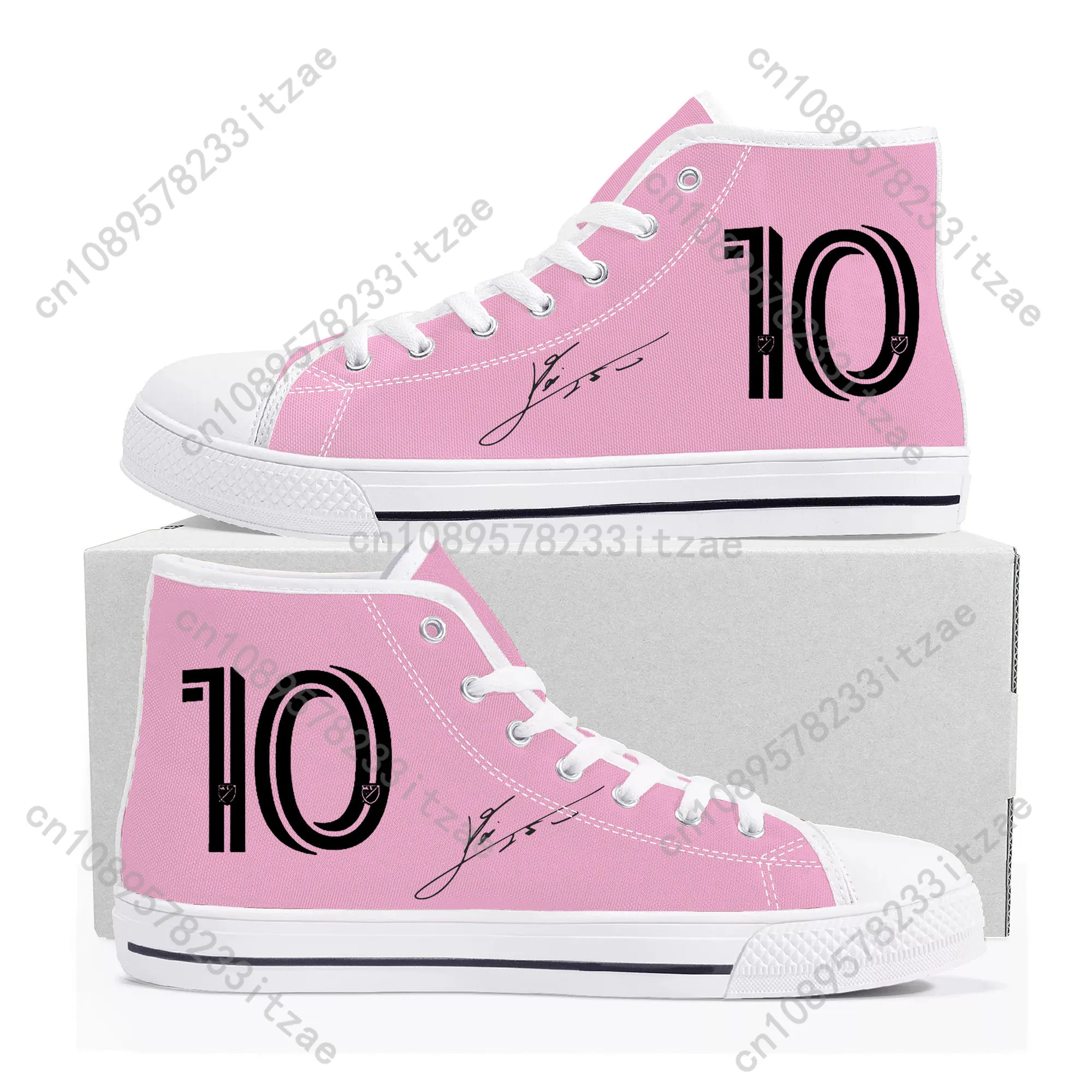 

Miami Messi 10 Logo Argentina High Top Sneakers Mens Womens Teenager High Quality Canvas Sneaker couple Casual Shoe Custom Shoes