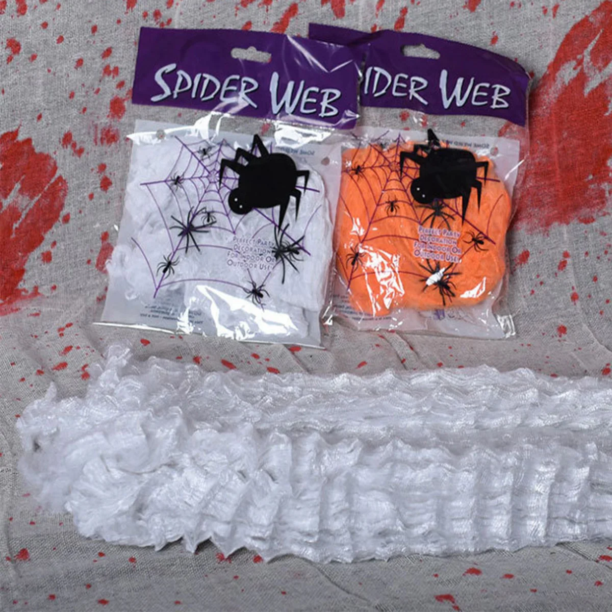 New Halloween Spider Cotton Party Decoration Simulation Spider Web Decoration Props Fun Scene Ghost House Chamber Decoration