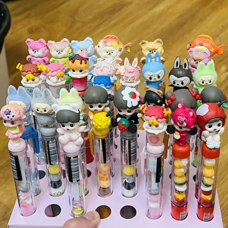 

Dimoo Labubu Cute Grain Gel Pen Black 0.5mm Pressing Fun String Of Bead Christmas Pen Student Stationery Gift Award Gift