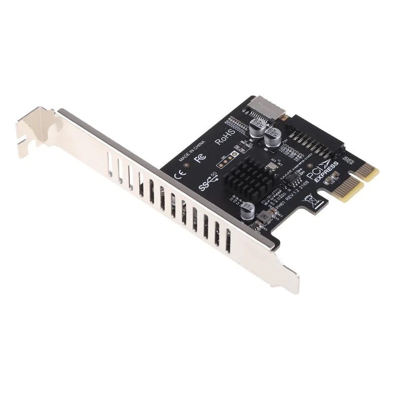 PCIE to USB3.0 Type-E Front Type-C 19P 20P Expansion Card with Self-Power and Insurance PH61