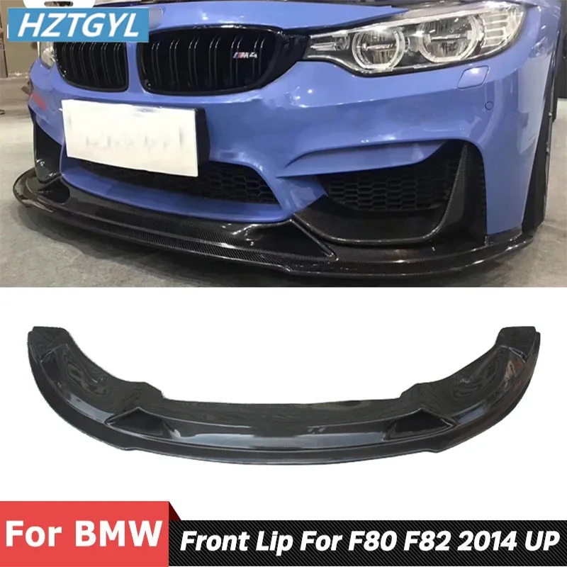 Carbon Fiber Material Front Shovel Chin Bumper Lip For BMW M3 F80 M4 F82 Car Modification 2014 Up