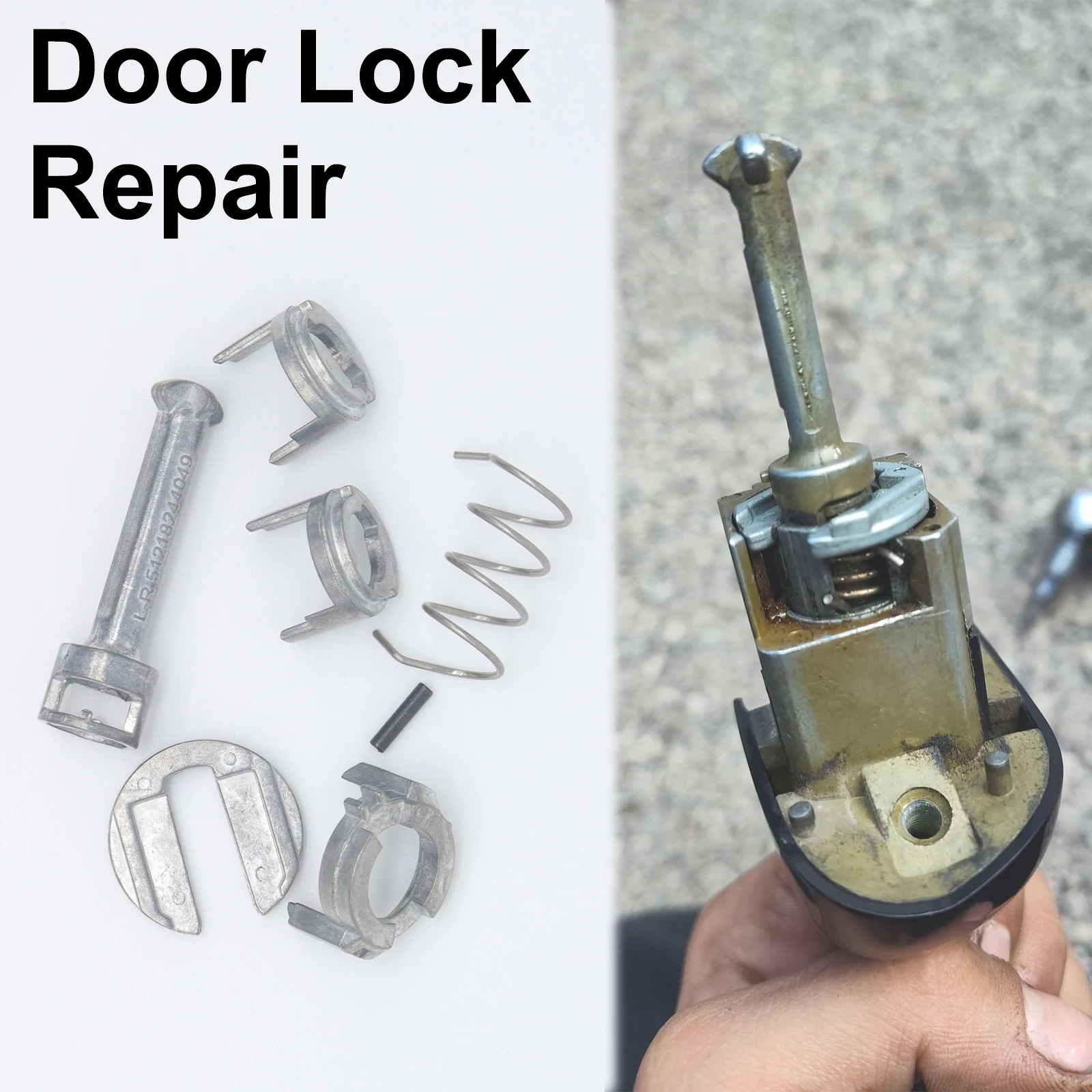 1/2Set 45MM Car Front Door Handle Lock Cylinder Barrel Paddle Repair Kit For BMW 3 Series E46 Tool Replacement 1998 1999 - 2006