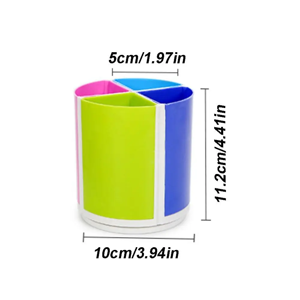 360 Degree Rotating Pencil Pen Holder Large Capacity 4 Slots Rotatable Pen Stand Combination Multi-purpose