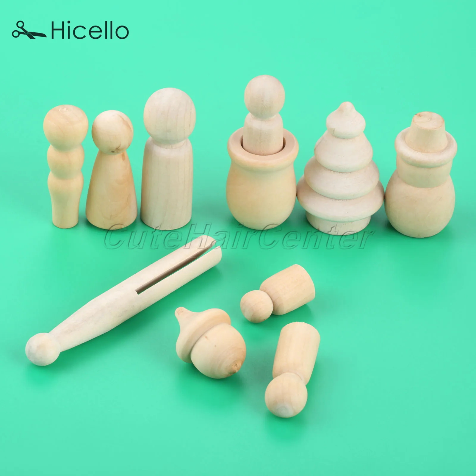 5/10pcs Wooden Peg Dolls Wood People Unpainted Acorn Puppet Snowman Christmas Trees Montessori Toys Natural Decoration Hicello