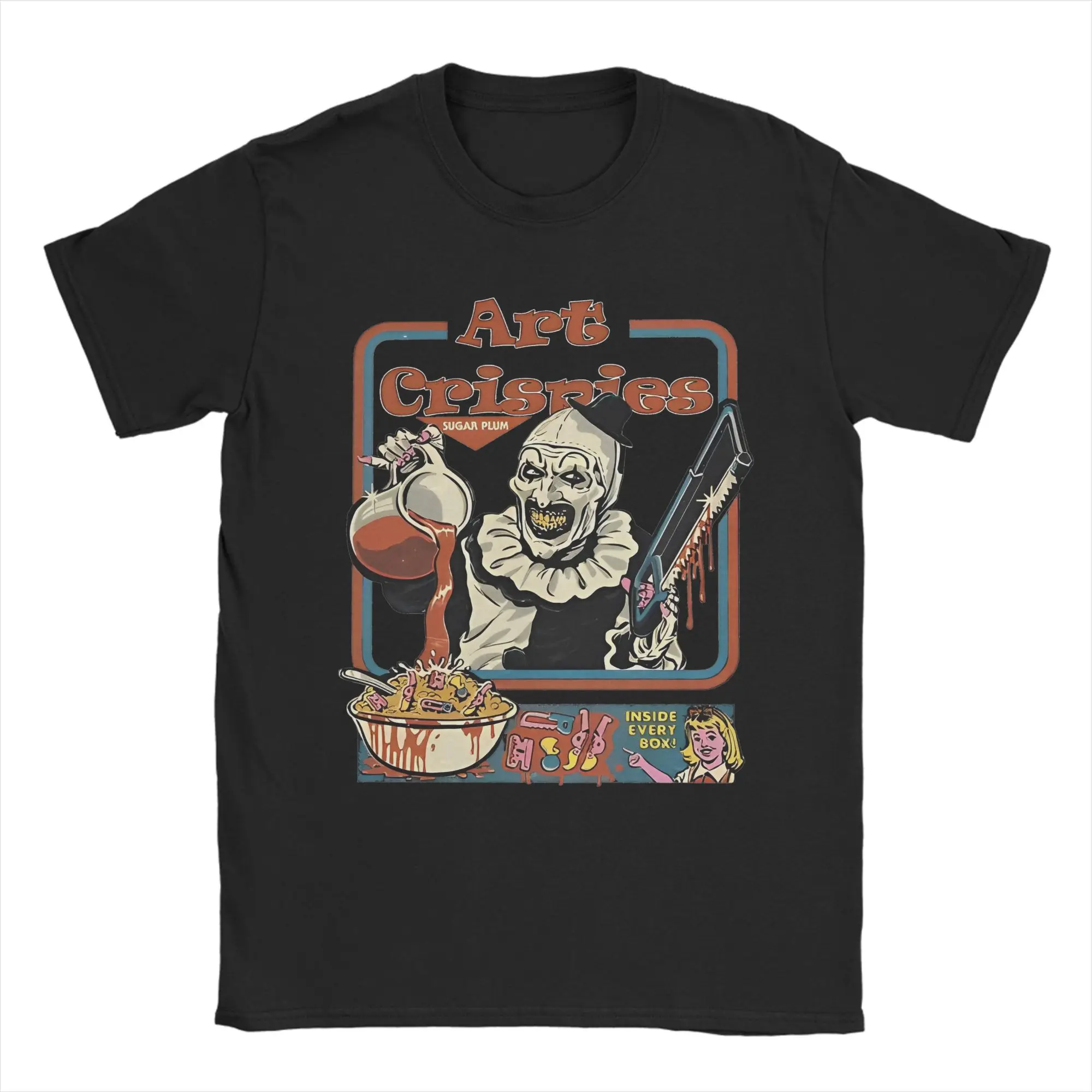 Hip Hop Terrifier Art Crispies T Shirt Men's Crewneck Short Sleeve Clothing  Horror Movie 100%Cotton Summer Tops Shirts