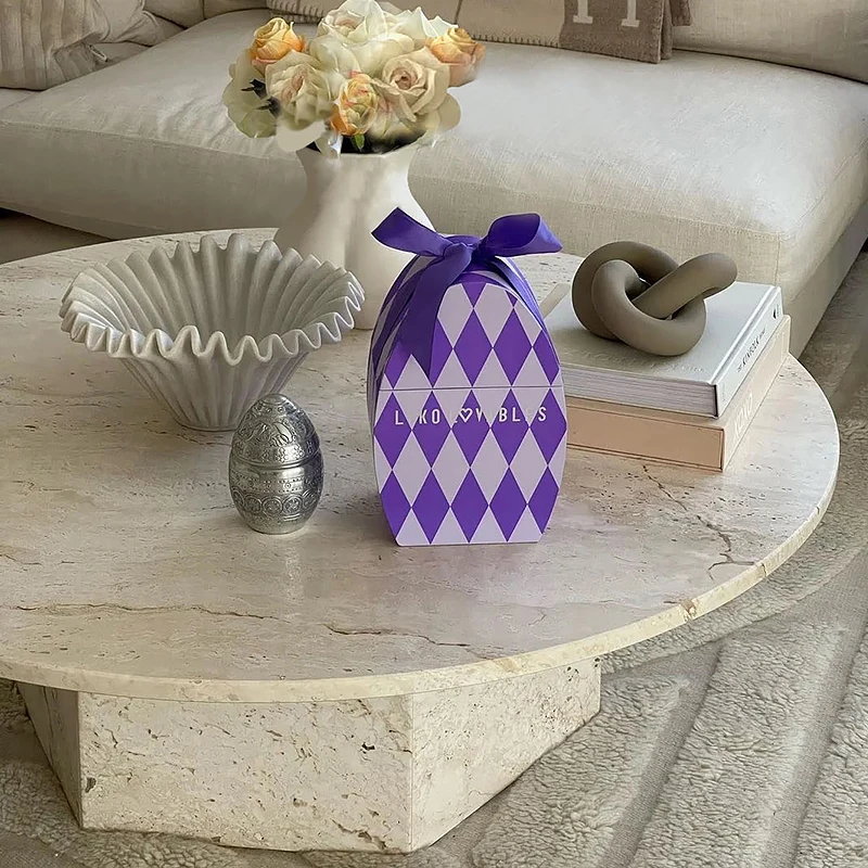 طاولة قهوة من الحجر الجيري الكريمي، طاولة مستديرة عصرية من Instagram Wabi-Sabi & French Style، مقاومة للحرارة والخدش، الوريد الطبيعي. #4